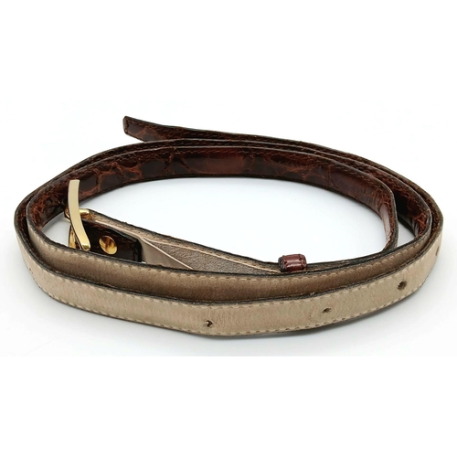 2208 - A Vintage Crocodile Skin Belt. 109cm