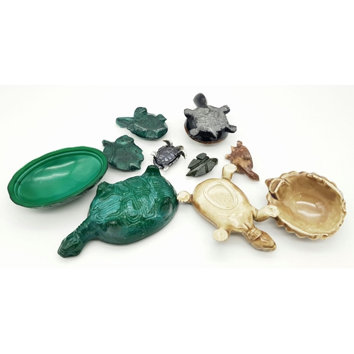 2283 - A Wonderful Vintage Tortoise Collection. Ranging from art deco glass to semi-precious gemstones. 900... 