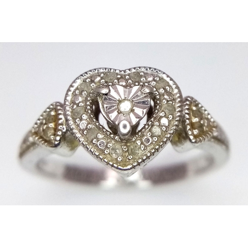 1701 - A fancy 925 silver Always & Forever stone set cluster ring with further decoration on shoulders. Tot... 