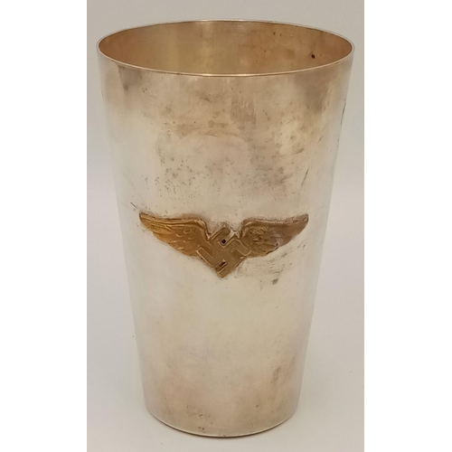 900 - A 3rd Reich Flying Club Silver Plated Goblet.