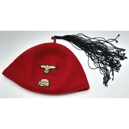 639 - A WW2 German Waffen SS Division Handschar Fez that was worn by enlisted soldiers of the 13th Waffen ... 