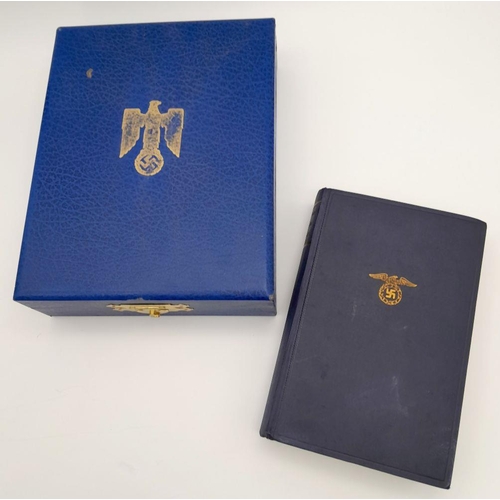 152 - 1935 Boxed Peoples Edition (Volksausgabe) of Hitlers Mein Kampf.