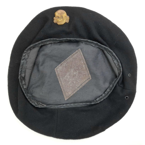 236 - A Rare Indo China Period French Foreign Legion Beret with Special Forces Anti Partisan Deaths Head C... 