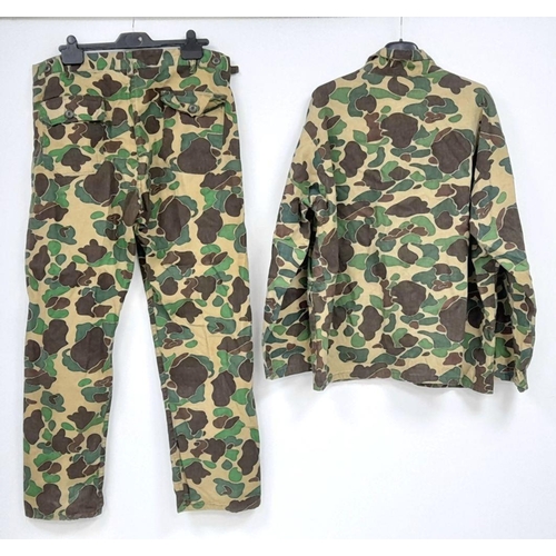 264 - A Vietnam War Era In Country Made US Special Forces Duck Hunter-Frog Skin Camouflage Jacket and Trou... 