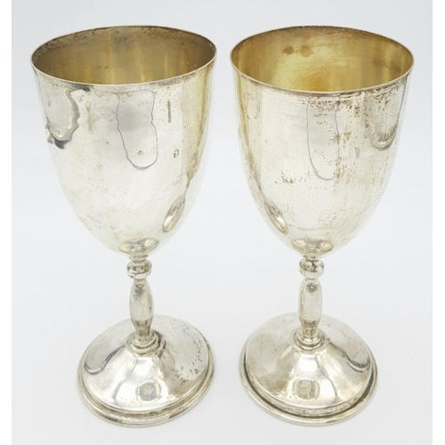 327 - A Pair of 3rd Reich Hunting Association Silver Plated Goblets.