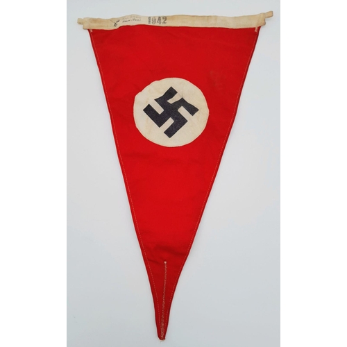 432 - 1942 Dated Double Sided German NSDAP Pennant.