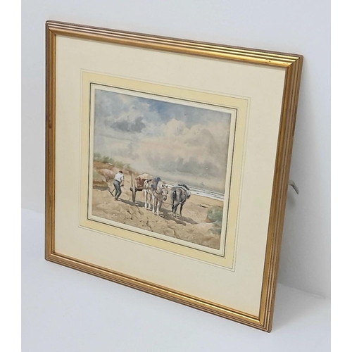 58 - 'The Sand Cart' , Pas-de-Calais - A watercolour painting by renowned British Artist Richard Beavis (... 