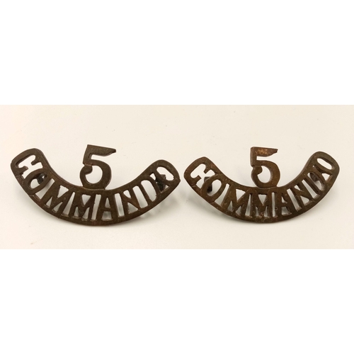 2274 - A WW2 No 5 Commando shoulder titles.