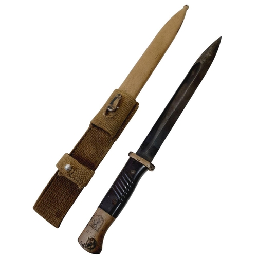 103 - A WW2 German Africa Corps Mauser K-98 Bayonet. The pommel has the DAK logo engraved on it. Most like... 