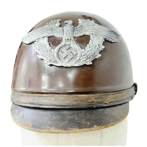 173 - A 3rd Reich German Motorcycle Police Crash Helmet.