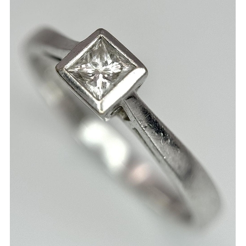 398 - 18K WHITE GOLD DIAMOND SOLITAIRE RING, APPROX 0.15CT DIAMOND, WEIGHT 3G SIZE O. REF JR3-1