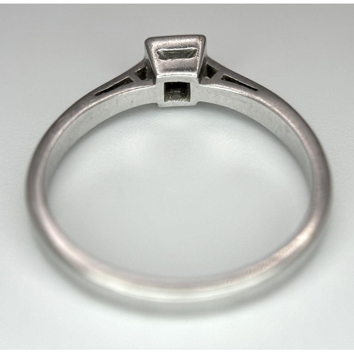 398 - 18K WHITE GOLD DIAMOND SOLITAIRE RING, APPROX 0.15CT DIAMOND, WEIGHT 3G SIZE O. REF JR3-1