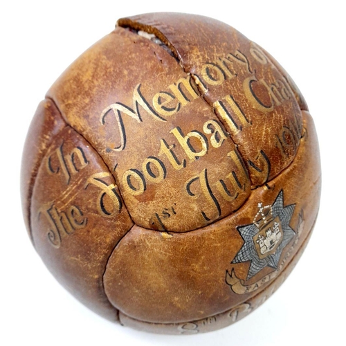 523 - A Memorial Football in memory of the Football Charge on the 1st of July 11916 by the 8th Bn of the E... 