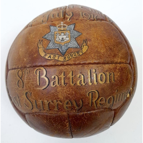 523 - A Memorial Football in memory of the Football Charge on the 1st of July 11916 by the 8th Bn of the E... 