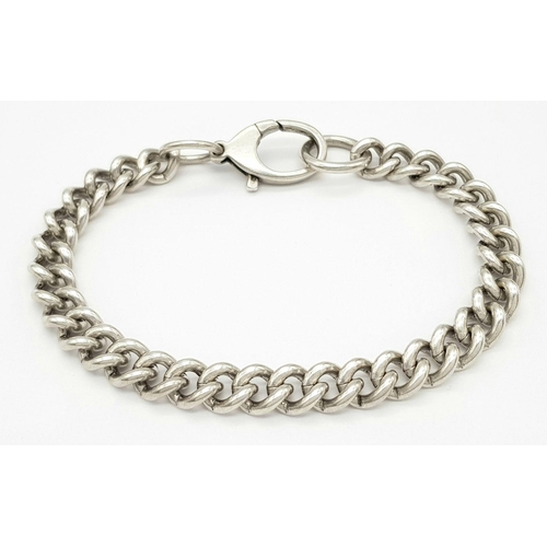 297 - A 925 Silver Curb Link Bracelet. 24.5cm length, 48g weight.