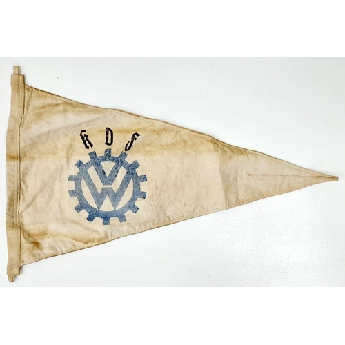 334 - A 3rd Reich KDF Wagen, (VW Beetle) Advertising Pennant.