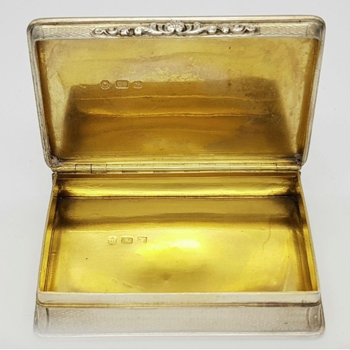 557 - A Silver Table Snuff Box by Edward Smith. Hallmarks for Birmingham, 1842. 9cm length x 5.8cm width x... 