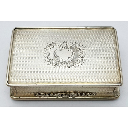 557 - A Silver Table Snuff Box by Edward Smith. Hallmarks for Birmingham, 1842. 9cm length x 5.8cm width x... 