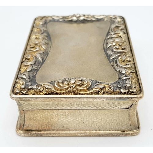 557 - A Silver Table Snuff Box by Edward Smith. Hallmarks for Birmingham, 1842. 9cm length x 5.8cm width x... 