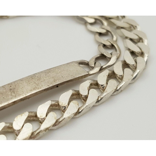 954 - Two Attractive Solid Silver 925 Curb Chain Bracelets, Total weight: 25.4 grams, 19cm and 20.5cm. Bot... 