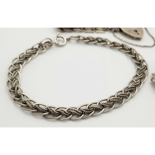 968 - Five Solid Silver 925 Bracelets, Various Styles, Total weight: 39 grams, All approx. 19cm. All in ve... 