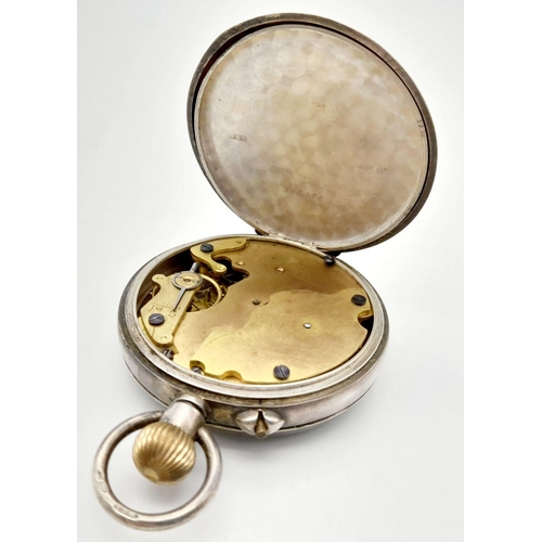 112 - Antique SILVER POCKET WATCH. Case hallmarked for William Henry Sparrow, London 1925.Face Showing Jam... 