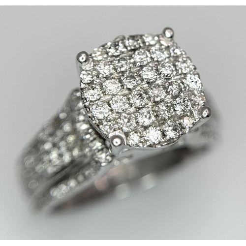 155 - A 14K WHITE GOLD FANCY DIAMOND RING. 1CTW, 6G, SIZE J. Ref: TAN 7003