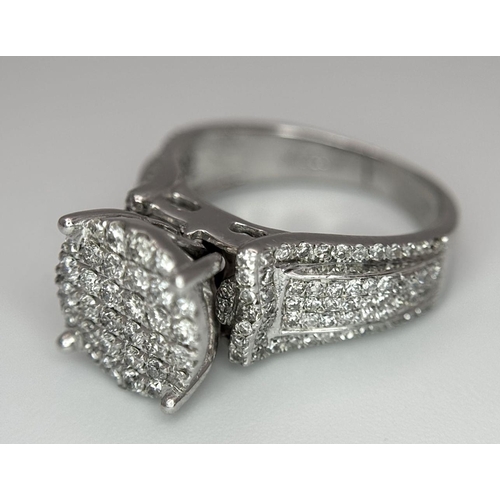 155 - A 14K WHITE GOLD FANCY DIAMOND RING. 1CTW, 6G, SIZE J. Ref: TAN 7003