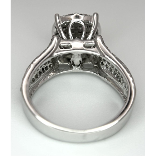 155 - A 14K WHITE GOLD FANCY DIAMOND RING. 1CTW, 6G, SIZE J. Ref: TAN 7003