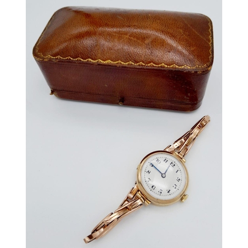 233 - A SUPERB EDWARDIAN 9K GOLD LADIES WATCH. IN WORKING ORDER BUT BECAUSE OF AGE NO GUARENTEES. BOTH WAT... 