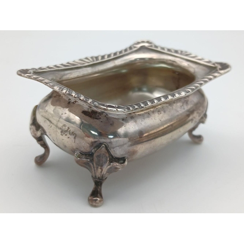 238 - An impressive pair of Antique SILVER SALT DISHES. Made by Henry Matthews in Birmingham 1912. Rectang... 