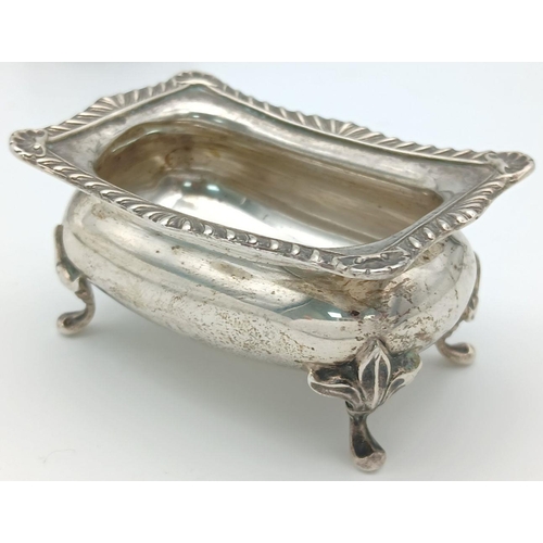 238 - An impressive pair of Antique SILVER SALT DISHES. Made by Henry Matthews in Birmingham 1912. Rectang... 