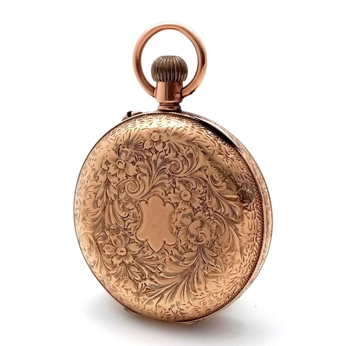 24 - A BEAUTIFULLY DECORATIVE 9K GOLD LADIES POCKET WATCH PRESENTED TO MISS CHARLOTTE COUTTS IN 1918 IN V... 