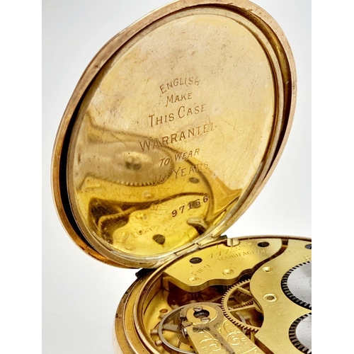 371 - Gentleman’s Vintage ROLLED GOLD POCKET WATCH. Top winding with Roman numerals. Having two Rolled Gol... 