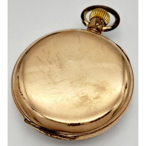 371 - Gentleman’s Vintage ROLLED GOLD POCKET WATCH. Top winding with Roman numerals. Having two Rolled Gol... 