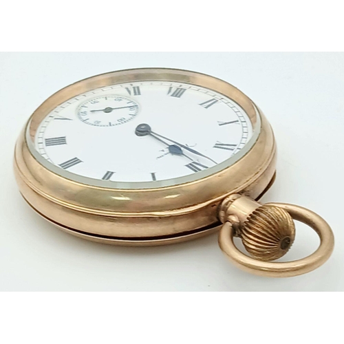 442 - A VINTAGE WALTHAM GOLD PLATED POCKET WATCH IN GOOD WORKING ORDER AND IN ITS ORIGINAL CASE,