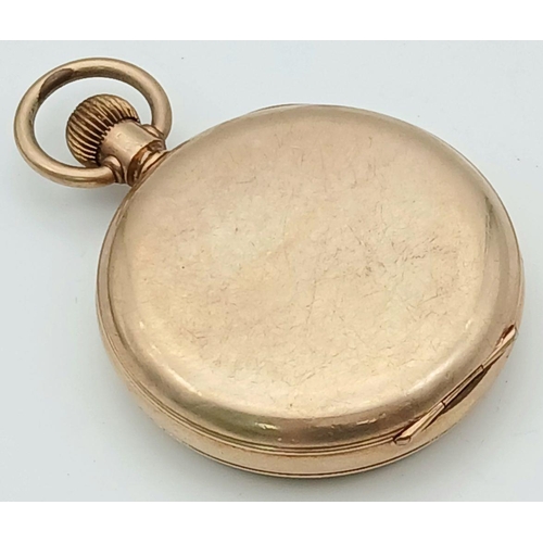 442 - A VINTAGE WALTHAM GOLD PLATED POCKET WATCH IN GOOD WORKING ORDER AND IN ITS ORIGINAL CASE,