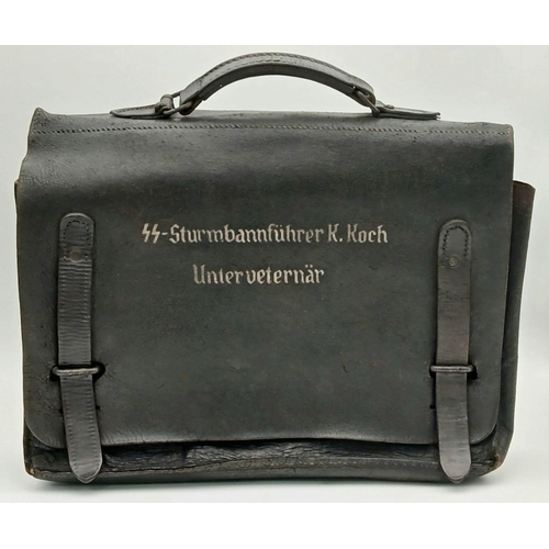 558 - A WW2 German Waffen SS Medical Officers (Veterinarian) Leather Case.