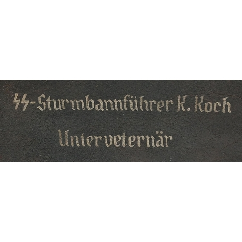 558 - A WW2 German Waffen SS Medical Officers (Veterinarian) Leather Case.