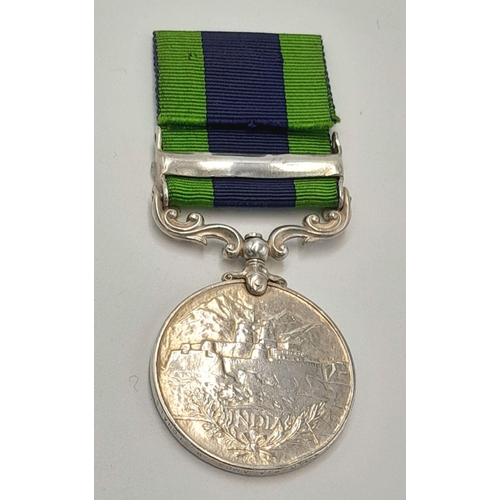 59 - An India General Service Medal 1908 with clasp ‘Waziristan 1921-24; named to: 2312162 Sgln W A Amos ... 