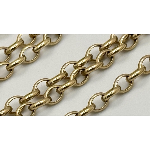 71 - A 48cms 9K GOLD BELCHER NECK CHAIN ,   8.3gms