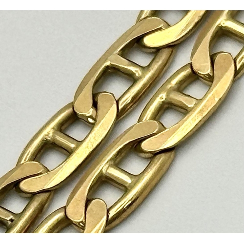 8 - AN 18K GOLD FLAT RAMBO LINK BRACELET  .      13.09gms