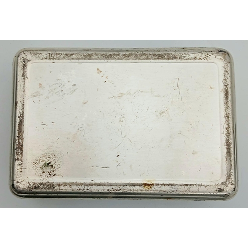 845 - A WW2 German Heer (Army) Silver Plated Trinket Box, dimensions 13cm x 8cm x 5cm.