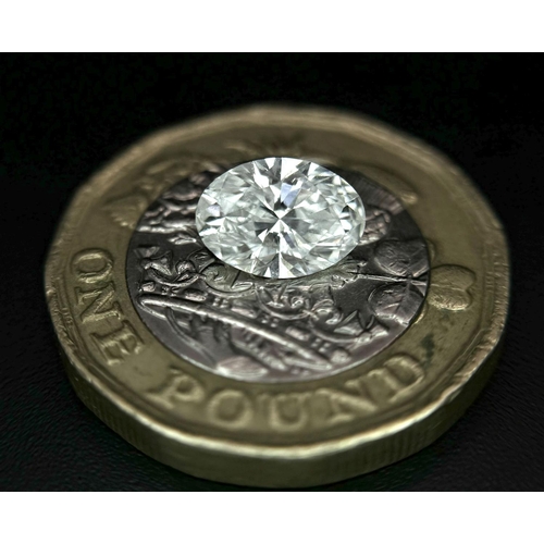 414 - A LAB GROWN LOOSE DIAMOND. 1.20CT, OVAL CUT. COLOUR E, CLARITY VS1. Ref: A/S 1141