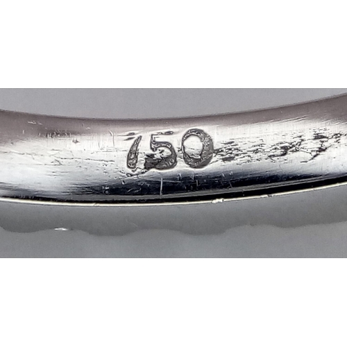 419 - A 18K WHITE GOLD DIAMOND SET HALF ETERNITY RING 0.35CT 2.5G SIZE L. Ref: SC 9044