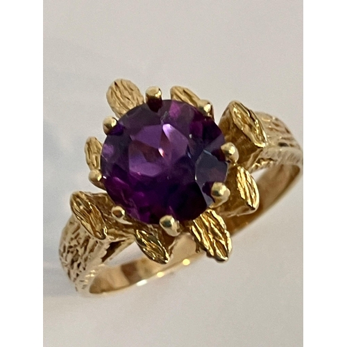 21 - Magnificent PURPLE TOURMALINE SOLITAIRE RING. Set in 9 CARAT GOLD. Consisting a large 2 carat Solita... 