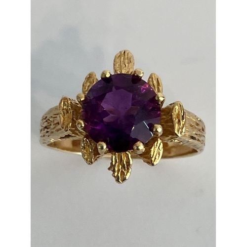 21 - Magnificent PURPLE TOURMALINE SOLITAIRE RING. Set in 9 CARAT GOLD. Consisting a large 2 carat Solita... 