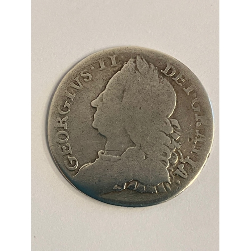 840 - GEORGE II (reigned 1727 to 1760 ) SILVER SIXPENCE. Worn/fair condition. Please see pictures.