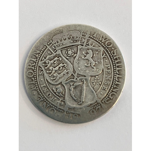 854 - 1897 ONE FLORIN/TWO SHILLING COIN. Queen Victoria Diamond Jubilee vintage. Fine condition, please se... 