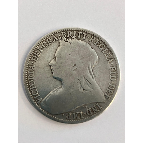 854 - 1897 ONE FLORIN/TWO SHILLING COIN. Queen Victoria Diamond Jubilee vintage. Fine condition, please se... 